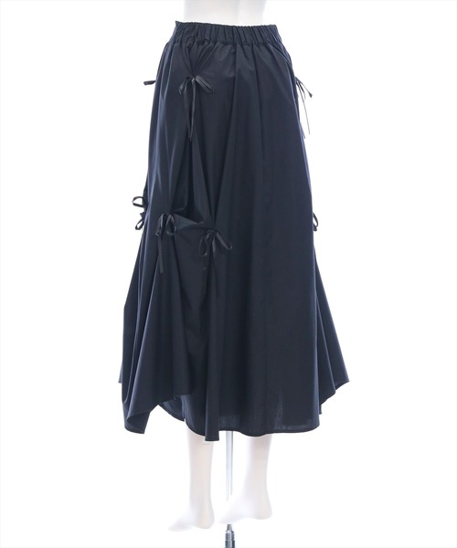 clear（クリア）の「タックリボンコットンスカート[バレエコア ガーリー]（スカート・レディース・オフホワイト/ブラック・F）」の11枚目の写真