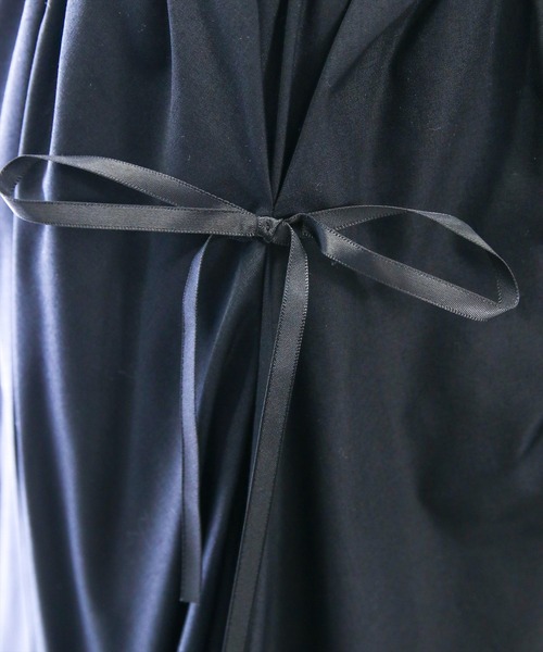 clear（クリア）の「タックリボンコットンスカート[バレエコア ガーリー]（スカート・レディース・オフホワイト/ブラック・F）」の6枚目の写真