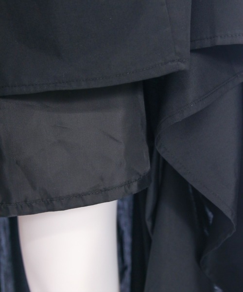 clear（クリア）の「タックリボンコットンスカート[バレエコア ガーリー]（スカート・レディース・オフホワイト/ブラック・F）」の8枚目の写真