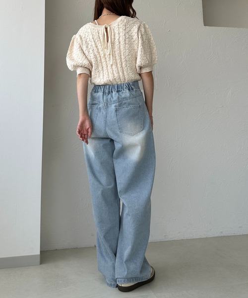 apres jour clair（アプレジュールクレア）の「【apres jour clair】ラインストーンデニムパンツ（デニムパンツ・レディース・サックスブルー/ブルー・LARGE/MEDIUM）」の15枚目の写真