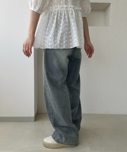 apres jour clair（アプレジュールクレア）の「【apres jour clair】ラインストーンデニムパンツ（デニムパンツ・レディース・サックスブルー/ブルー・LARGE/MEDIUM）」の19枚目の写真