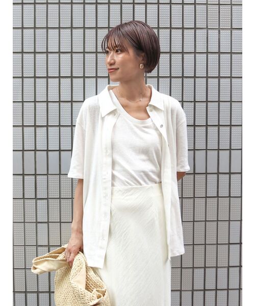 Ungrid（アングリッド）の「リネン混タンクトップ（タンクトップ・レディース・グリーン系その他/オフホワイト/ブラック・FREE）」の5枚目の写真