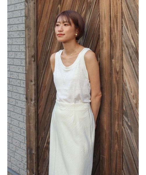 Ungrid（アングリッド）の「リネン混タンクトップ（タンクトップ・レディース・グリーン系その他/オフホワイト/ブラック・FREE）」の4枚目の写真
