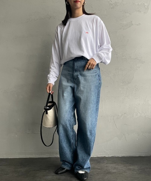 DANTON（ダントン）の「[DANTON/ダントン] ワンポイントロゴ クルーネックロンT（Tシャツ/カットソー・レディース・チャコール/ホワイト/ブラック/レッド/ダークブラウン/ホワイト系その他・S/M/L）」の18枚目の写真