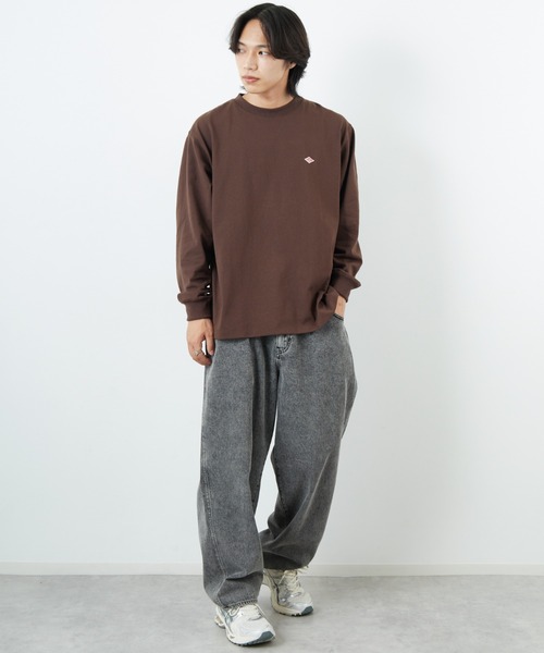 DANTON/ダントン] ワンポイントロゴ クルーネックロンT（Tシャツ