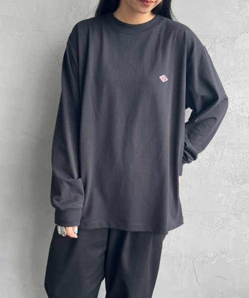 DANTON（ダントン）の「[DANTON/ダントン] ワンポイントロゴ クルーネックロンT（Tシャツ/カットソー・レディース・チャコール/ホワイト/ブラック/レッド/ダークブラウン/ホワイト系その他・S/M/L）」の8枚目の写真