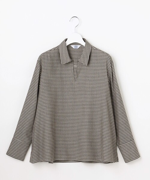 J.PRESS Ladies(J.プレス レディス)の「サイロチェック スキッパー ブラウス(シャツ/ブラウス・レディース・アイボリー系3/ベージュ系3・XS)」の6枚目の写真