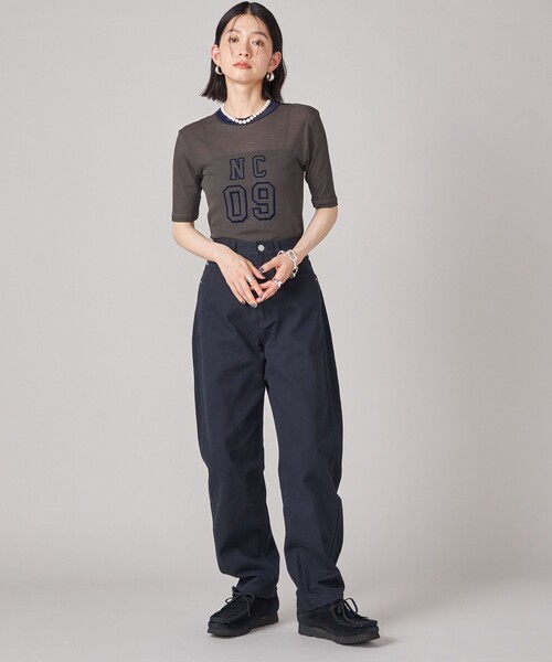 SHIPS(シップス)の「SHIPS NINE CASE:〈洗濯機可能〉バレル レッグ パンツ(その他パンツ・レディース・ナチュラル/ネイビー・36/38)」の9枚目の写真