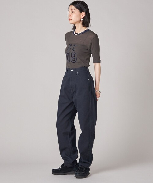 SHIPS(シップス)の「SHIPS NINE CASE:〈洗濯機可能〉バレル レッグ パンツ(その他パンツ・レディース・ナチュラル/ネイビー・36/38)」の10枚目の写真
