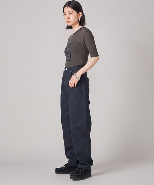 SHIPS(シップス)の「SHIPS NINE CASE:〈洗濯機可能〉バレル レッグ パンツ(その他パンツ・レディース・ナチュラル/ネイビー・36/38)」の11枚目の写真