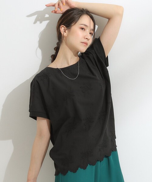 セール】【洗える/S-LL】インせず着られる さらっと大人上品 刺繍