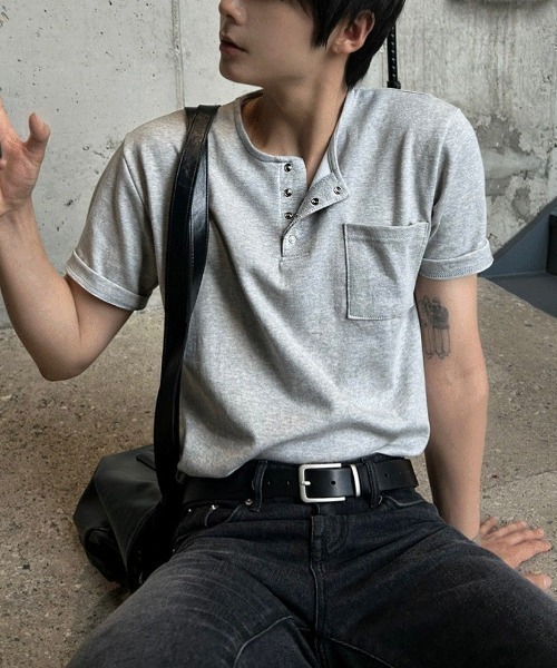 セール】[MADE]ヘンリーネック半袖Tシャツ（Tシャツ/カットソー