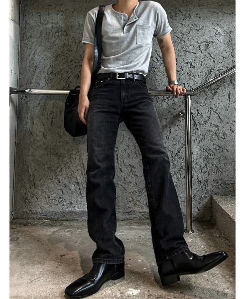 COSYHARU（コシハル）の「[MADE]ヘンリーネック半袖Tシャツ（Tシャツ/カットソー・メンズ・グレー/ネイビー/チャコール・FREE）」の9枚目の写真