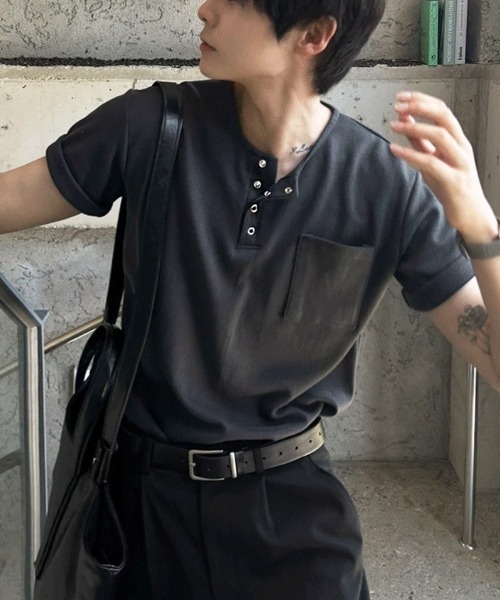 セール】[MADE]ヘンリーネック半袖Tシャツ（Tシャツ/カットソー