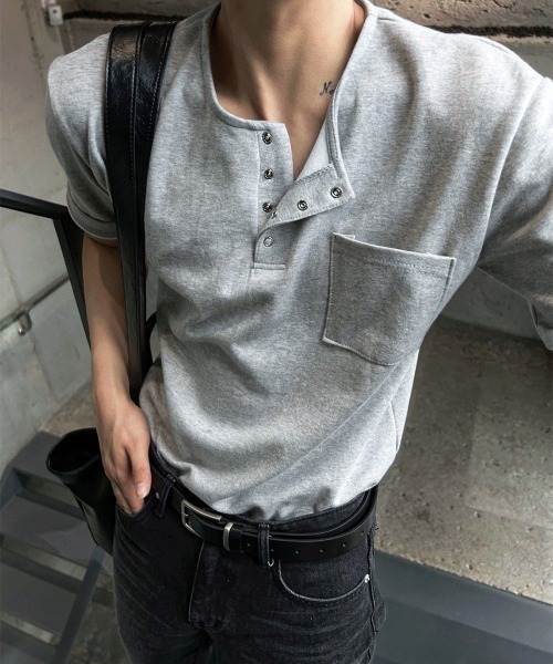 MADE]ヘンリーネック半袖Tシャツ（Tシャツ/カットソー