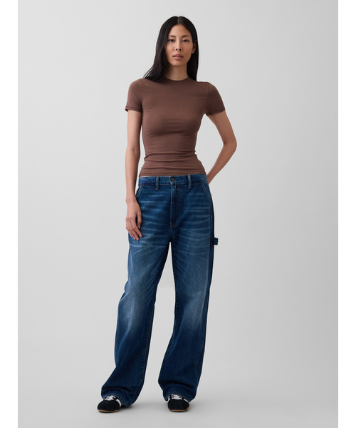GAP(ギャップ)の「クロースニット ジャージーTシャツ(Tシャツ/カットソー・レディース・ワイン/カーキ/ピンク/ブラウン/ブルー/ダークブラウン/レオパード/ブラウン系その他・XS/S/M/L/XL/XXS)」の12枚目の写真