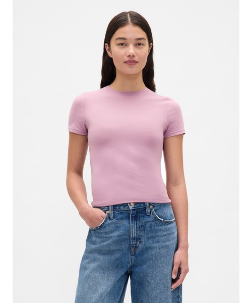 GAP(ギャップ)の「クロースニット ジャージーTシャツ(Tシャツ/カットソー・レディース・ワイン/カーキ/ピンク/ブラウン/ブルー/ダークブラウン/レオパード/ブラウン系その他・XS/S/M/L/XL/XXS)」の7枚目の写真