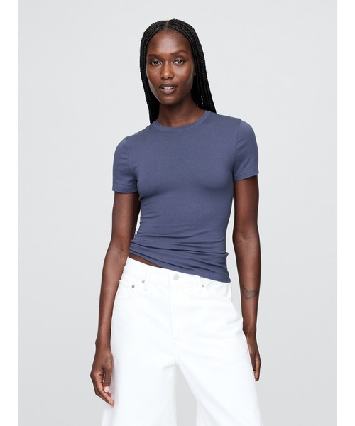 GAP(ギャップ)の「クロースニット ジャージーTシャツ(Tシャツ/カットソー・レディース・ワイン/カーキ/ピンク/ブラウン/ブルー/ダークブラウン/レオパード/ブラウン系その他・XS/S/M/L/XL/XXS)」の6枚目の写真