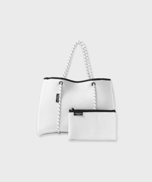 Willow Bay(ウィローベイ)の「Willow Bay/ウィローベイ Daydreamer Neoprene Tote Bag トートバッグ 秋服 冬服(トートバッグ・レディース・チャコール/ホワイト系1/ホワイト系2/ブラック系2/カーキ系1/カーキ系2/ライトグレー・FREE)」の2枚目の写真