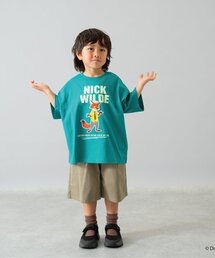 and D. petit main | 【ズートピア】ワッペン刺しゅうビッグ半T(Tシャツ/カットソー)