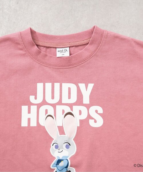 and D. petit main（アンドディープティマイン）の「【ズートピア】ワッペン刺しゅうビッグ半T（Tシャツ/カットソー・キッズ・ピンク/グリーン・120cm/140cm/90cm/100cm/110cm/130cm）」の11枚目の写真