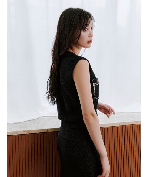 新作新品タグ付き　スナイデル♡Sustainableストラクチャーニットジレ Sustainableストラクチャーニットジレ（ニット/セーター