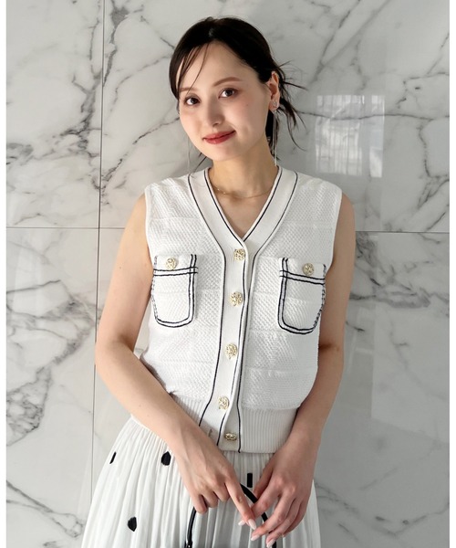 新作新品タグ付き　スナイデル♡Sustainableストラクチャーニットジレ Sustainableストラクチャーニットジレ(ニット)｜トップス