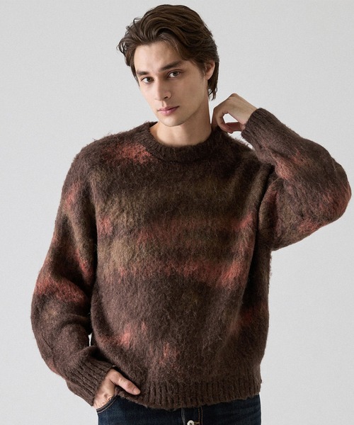 CLEL(クレイル)の「【CLEL】Alpaca Blend Shaggy Knit / アルパカブレンドシャギーニット(ニット/セーター・メンズ・グレー系/ネイビー系/ブラウン系/レッド系/ブラック系/ライトグレー系/チャコールグレー/ブラック/ブラウン/ブラウン系1/ネイビー/グレー・XS/S/M/L)」の9枚目の写真