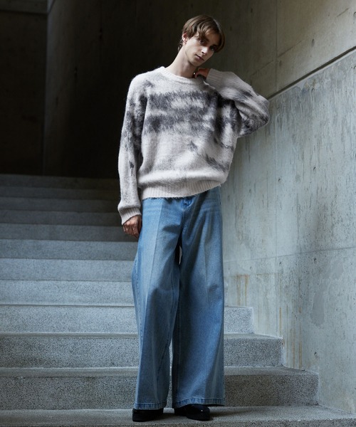 CLEL（クレイル）の「【CLEL】Alpaca Blend Shaggy Knit / アルパカブレンドシャギーニット（ニット/セーター・メンズ・グレー系/ネイビー系/ブラウン系/レッド系/ブラック系/ライトグレー系/チャコールグレー/ブラック/ブラウン・XS/S/M/L）」の16枚目の写真