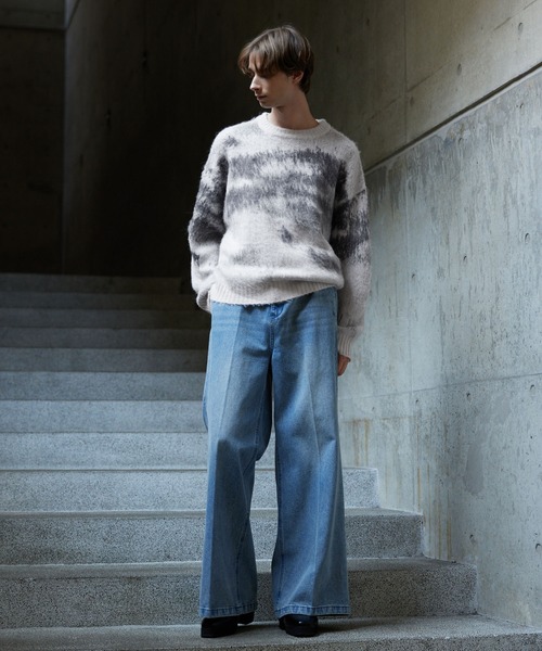CLEL（クレイル）の「【CLEL】Alpaca Blend Shaggy Knit / アルパカブレンドシャギーニット（ニット/セーター・メンズ・グレー系/ネイビー系/ブラウン系/レッド系/ブラック系/ライトグレー系/チャコールグレー/ブラック/ブラウン・XS/S/M/L）」の17枚目の写真