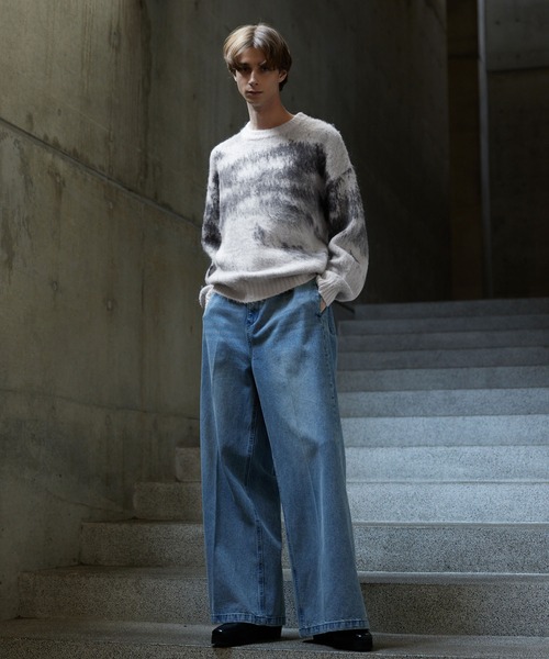 CLEL（クレイル）の「【CLEL】Alpaca Blend Shaggy Knit / アルパカブレンドシャギーニット（ニット/セーター・メンズ・グレー系/ネイビー系/ブラウン系/レッド系/ブラック系/ライトグレー系/チャコールグレー/ブラック/ブラウン・XS/S/M/L）」の18枚目の写真