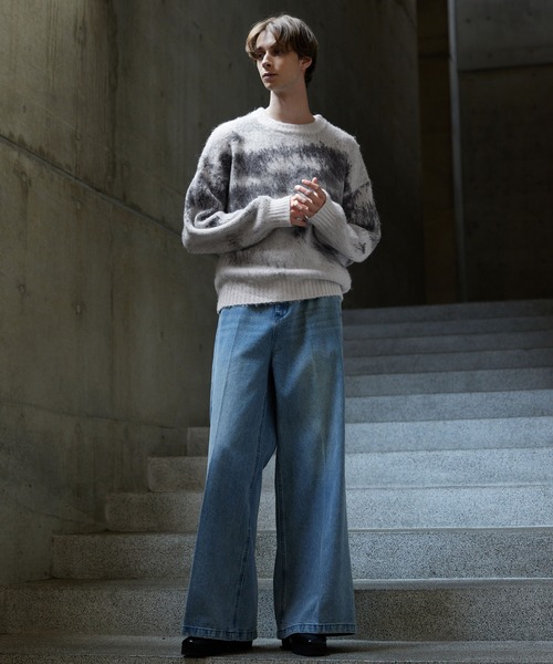 CLEL（クレイル）の「【CLEL】Alpaca Blend Shaggy Knit / アルパカブレンドシャギーニット（ニット/セーター・メンズ・グレー系/ネイビー系/ブラウン系/レッド系/ブラック系/ライトグレー系/チャコールグレー/ブラック/ブラウン・XS/S/M/L）」の19枚目の写真