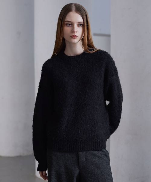 美品 アンドゥムルメステール アルパカ ニットセーター ベルギー製 ブラック S アンドゥムルメステール アルパカニット