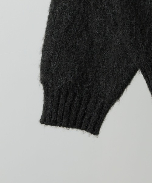sandro サンドロ アルパカ シャギー ニット レースカラー ブラック