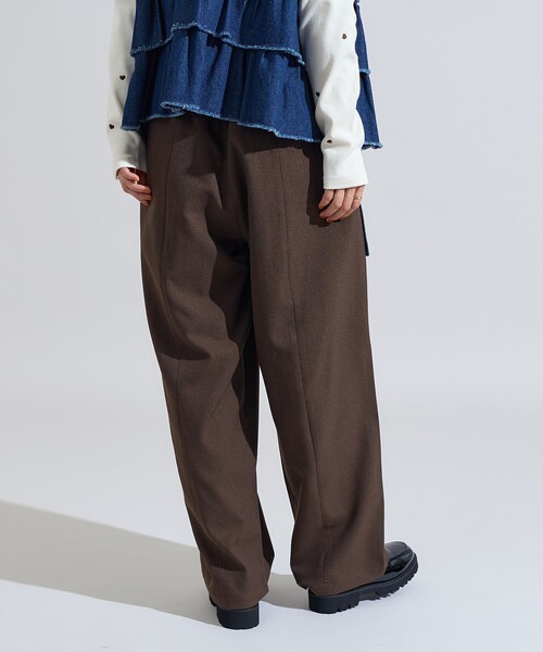 FREAK'S STORE（フリークスストア）の「LANATEC カーブイージーパンツ/センタープレススラックス＜セットアップ対応＞（スラックス・レディース・チャコール/ネイビー/ブラウン/ダークブラウン・SMALL/MEDIUM）」の11枚目の写真