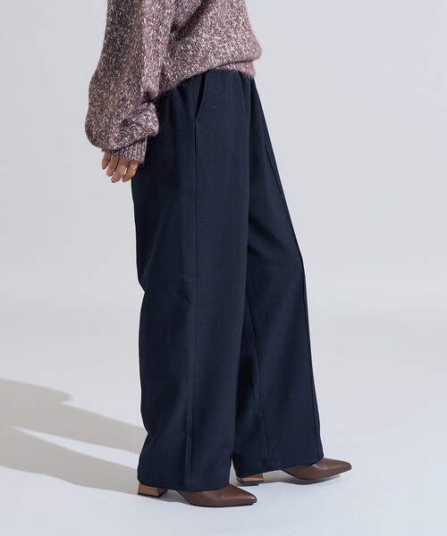 FREAK'S STORE（フリークスストア）の「LANATEC カーブイージーパンツ/センタープレススラックス＜セットアップ対応＞（スラックス・レディース・チャコール/ネイビー/ブラウン/ダークブラウン・SMALL/MEDIUM）」の16枚目の写真