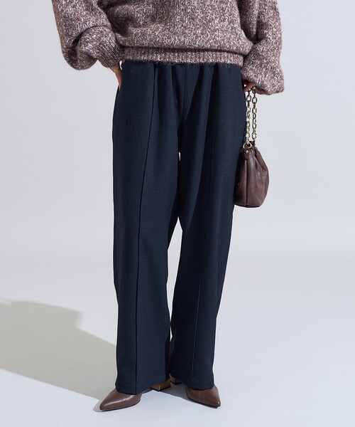 FREAK'S STORE（フリークスストア）の「LANATEC カーブイージーパンツ/センタープレススラックス＜セットアップ対応＞（スラックス・レディース・チャコール/ネイビー/ブラウン/ダークブラウン・SMALL/MEDIUM）」の17枚目の写真