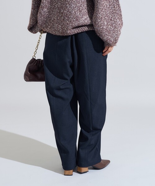 FREAK'S STORE（フリークスストア）の「LANATEC カーブイージーパンツ/センタープレススラックス＜セットアップ対応＞（スラックス・レディース・チャコール/ネイビー/ブラウン/ダークブラウン・SMALL/MEDIUM）」の19枚目の写真