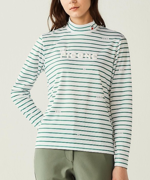 セール】ハイネックピコボーダープルオーバー（Tシャツ/カットソー