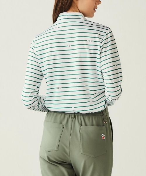 Picone CLUB(ピッコーネクラブ)の「ハイネックピコボーダープルオーバー(Tシャツ/カットソー・レディース・ネイビー/オレンジ/ベージュ/グリーン・L/M/S)」の9枚目の写真