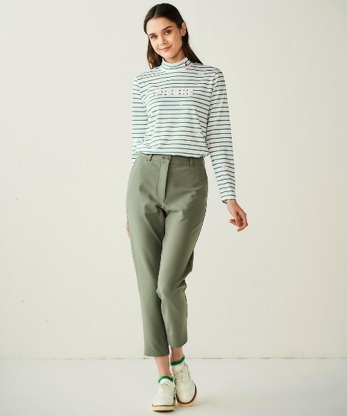 Picone CLUB(ピッコーネクラブ)の「ハイネックピコボーダープルオーバー(Tシャツ/カットソー・レディース・ネイビー/オレンジ/ベージュ/グリーン・L/M/S)」の11枚目の写真