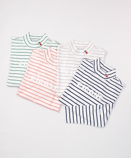 Picone CLUB(ピッコーネクラブ)の「ハイネックピコボーダープルオーバー(Tシャツ/カットソー・レディース・ネイビー/オレンジ/ベージュ/グリーン・L/M/S)」の21枚目の写真