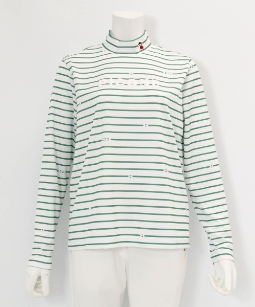 Picone CLUB(ピッコーネクラブ)の「ハイネックピコボーダープルオーバー(Tシャツ/カットソー・レディース・ネイビー/オレンジ/ベージュ/グリーン・L/M/S)」の5枚目の写真