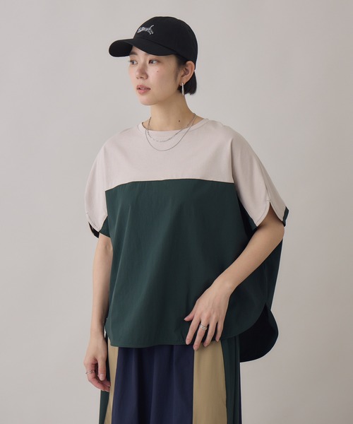 Paradise Picnic(パラダイスピクニック)の「バイカラーTシャツ(Tシャツ/カットソー・レディース・ブラック/ベージュ/グリーン・FREE)」の21枚目の写真