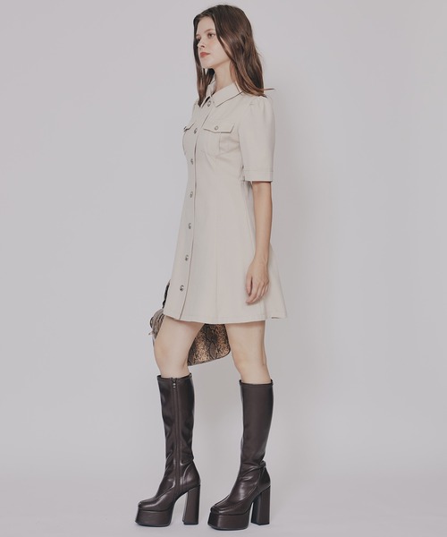 REDYAZEL(レディアゼル)の「スクエアタイツロングブーツ(ブーツ・レディース・オフホワイト/ブラック/ダークブラウン/ブラウン・MEDIUM/LARGE)」の14枚目の写真