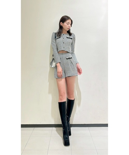 REDYAZEL(レディアゼル)の「スクエアタイツロングブーツ(ブーツ・レディース・オフホワイト/ブラック/ダークブラウン/ブラウン・MEDIUM/LARGE)」の12枚目の写真