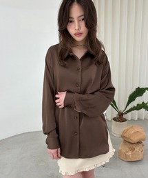 シャツ/ブラウス（ブラウン/茶色系・サテン）ファッション通販 - ZOZOTOWN