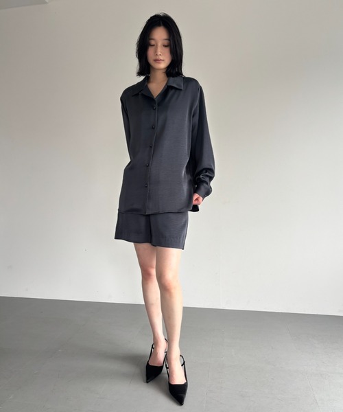 サテンオープンカラーシャツ/セットアップ（シャツ/ブラウス）｜FUULLY