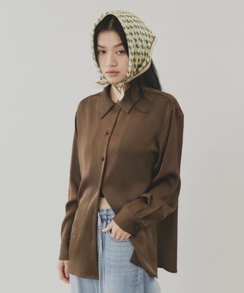 サテンオープンカラーシャツ/セットアップ（シャツ/ブラウス）｜FUULLY