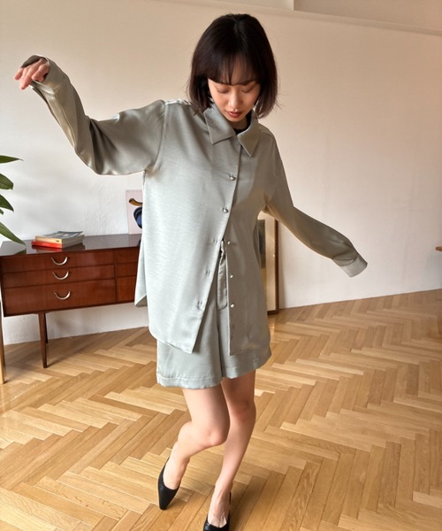 シャツ+ブラウス(長袖+七分) 24ss Theory Fluid Lyocell LS Boxy PKT SH theory（セオリー） 未使用品 Theory 24SS Fluid Lyocell LS Boxy PKT